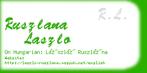 ruszlana laszlo business card